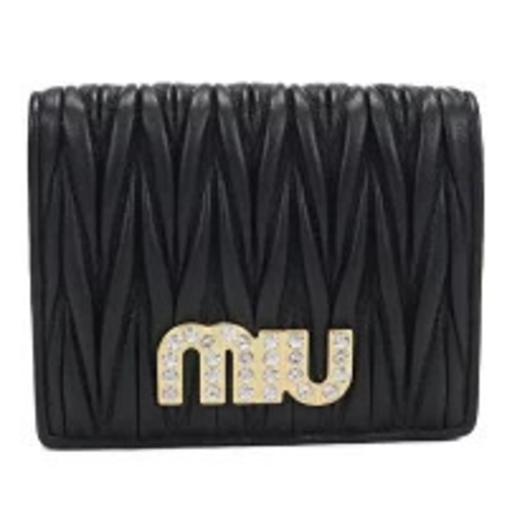 Miu Miu Matelasse Leather Black